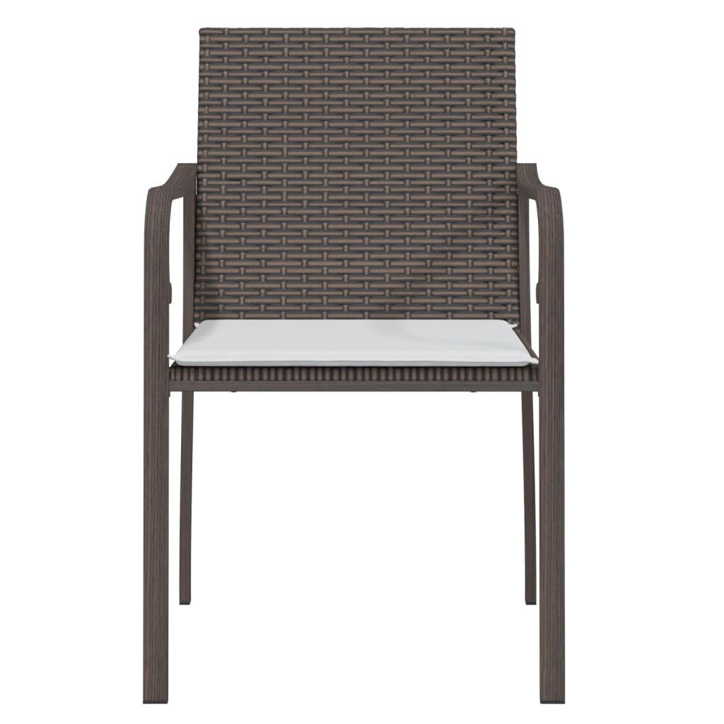 Tuinstoelen 6 st met kussens 56x59x84 cm poly rattan bruin is nu te koop bij PeponiXL, paradijselijk wonen!