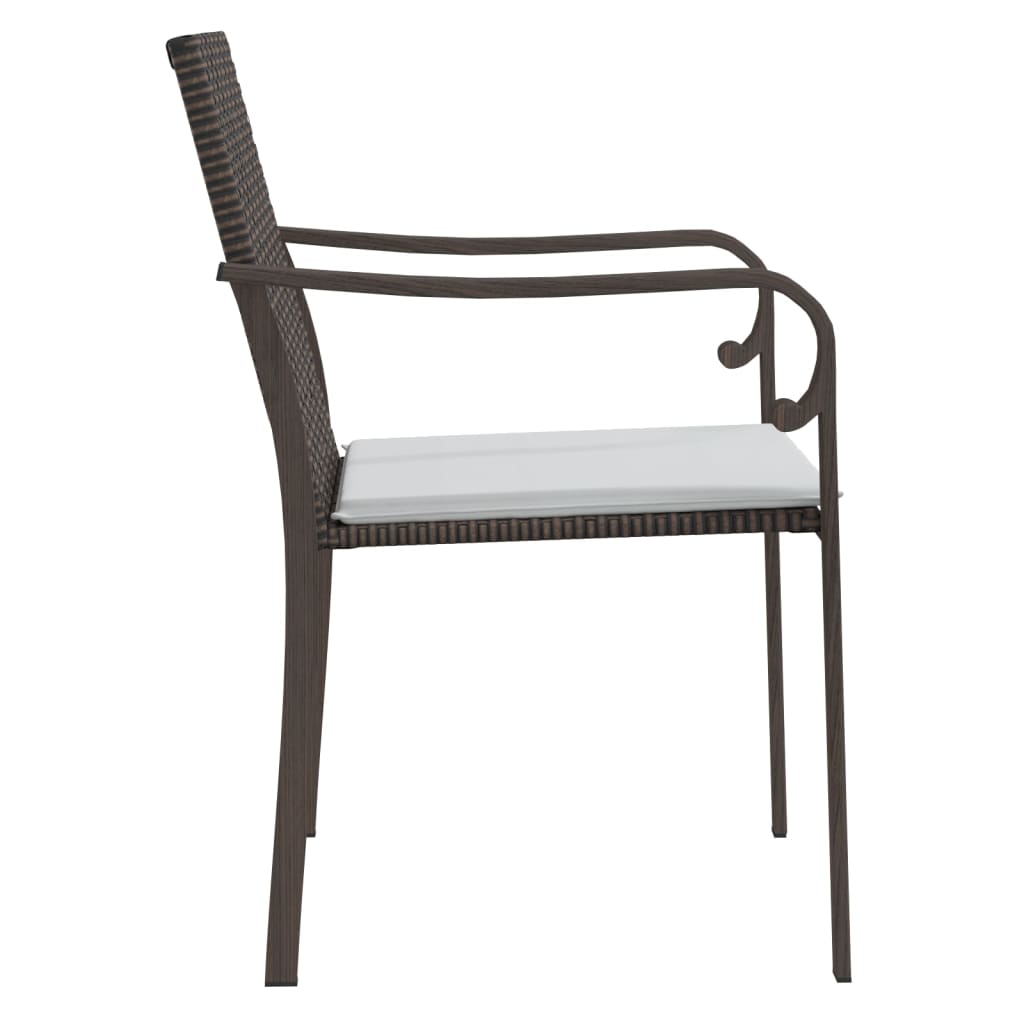 Tuinstoelen 6 st met kussens 56x59x84 cm poly rattan bruin is nu te koop bij PeponiXL, paradijselijk wonen!