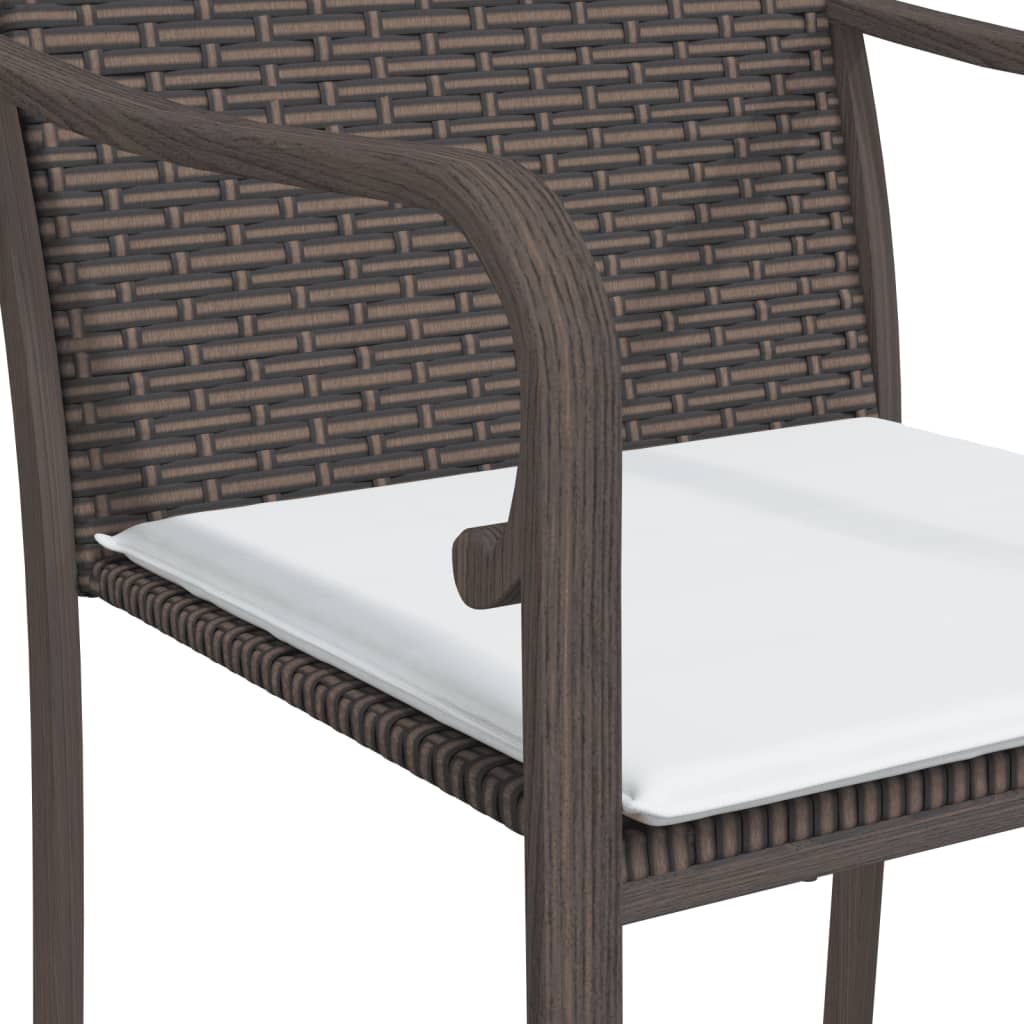 Tuinstoelen 6 st met kussens 56x59x84 cm poly rattan bruin is nu te koop bij PeponiXL, paradijselijk wonen!