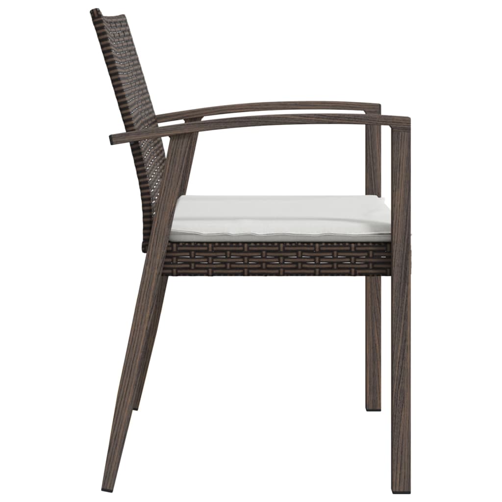 Tuinstoelen 4 st met kussens 56,5x57x83 cm poly rattan bruin is nu te koop bij PeponiXL, paradijselijk wonen!