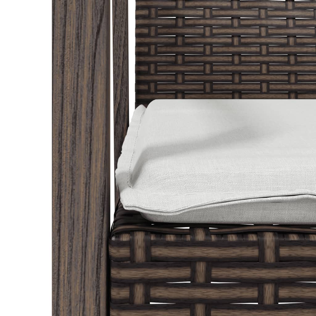 Tuinstoelen 4 st met kussens 56,5x57x83 cm poly rattan bruin is nu te koop bij PeponiXL, paradijselijk wonen!