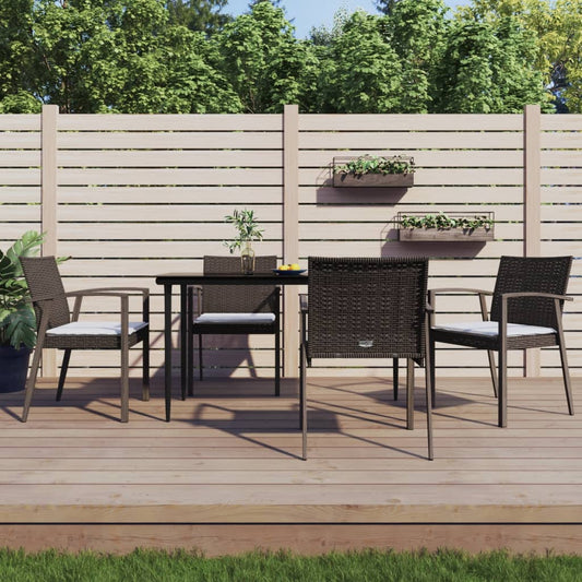 Tuinstoelen 4 st met kussens 56,5x57x83 cm poly rattan bruin is nu te koop bij PeponiXL, paradijselijk wonen!