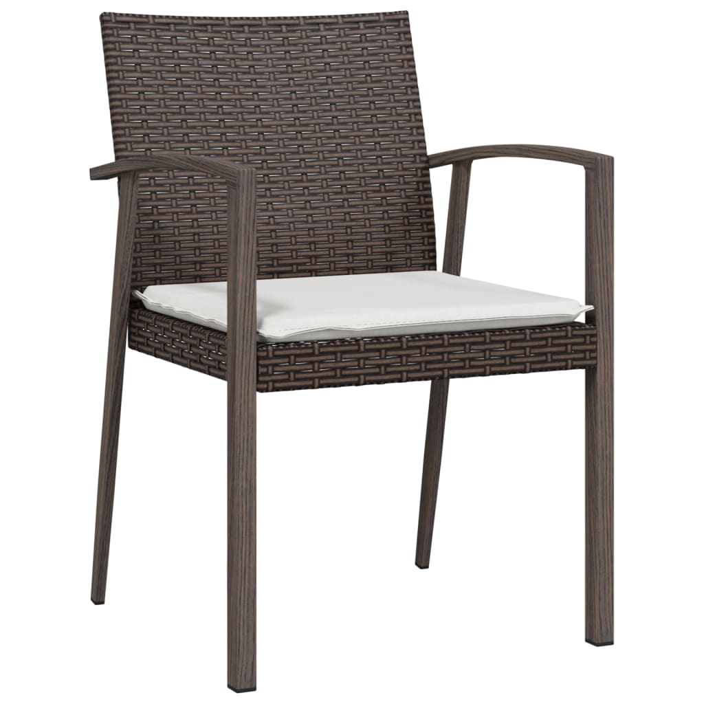 Tuinstoelen 6 st met kussens 56,5x57x83 cm poly rattan bruin is nu te koop bij PeponiXL, paradijselijk wonen!