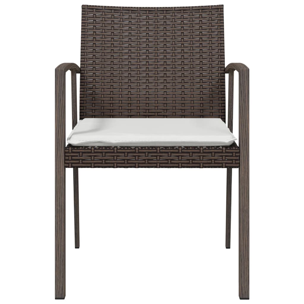 Tuinstoelen 6 st met kussens 56,5x57x83 cm poly rattan bruin is nu te koop bij PeponiXL, paradijselijk wonen!