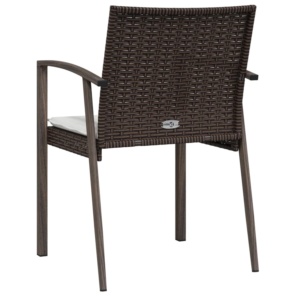 Tuinstoelen 6 st met kussens 56,5x57x83 cm poly rattan bruin is nu te koop bij PeponiXL, paradijselijk wonen!