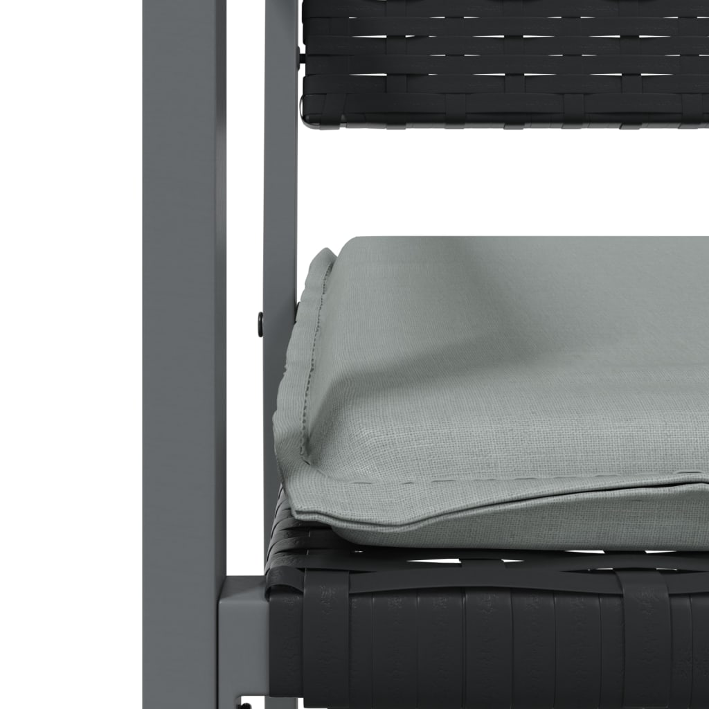 Tuinstoelen 4 st met kussens 54x62,5x89 cm poly rattan zwart is nu te koop bij PeponiXL, paradijselijk wonen!
