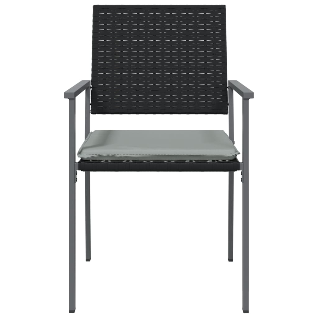 Tuinstoelen 6 st met kussens 54x62,5x89 cm poly rattan zwart is nu te koop bij PeponiXL, paradijselijk wonen!