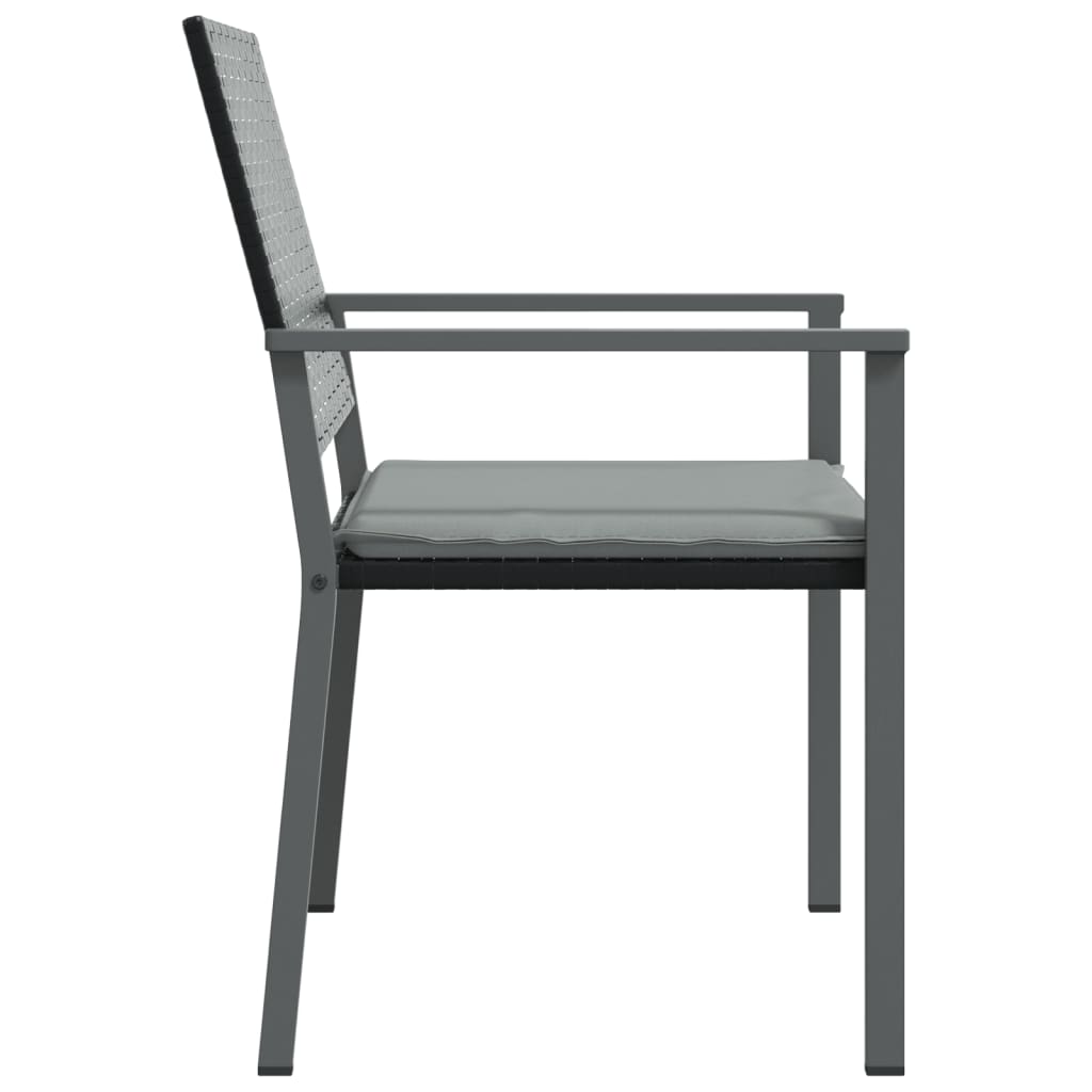 Tuinstoelen 6 st met kussens 54x62,5x89 cm poly rattan zwart is nu te koop bij PeponiXL, paradijselijk wonen!