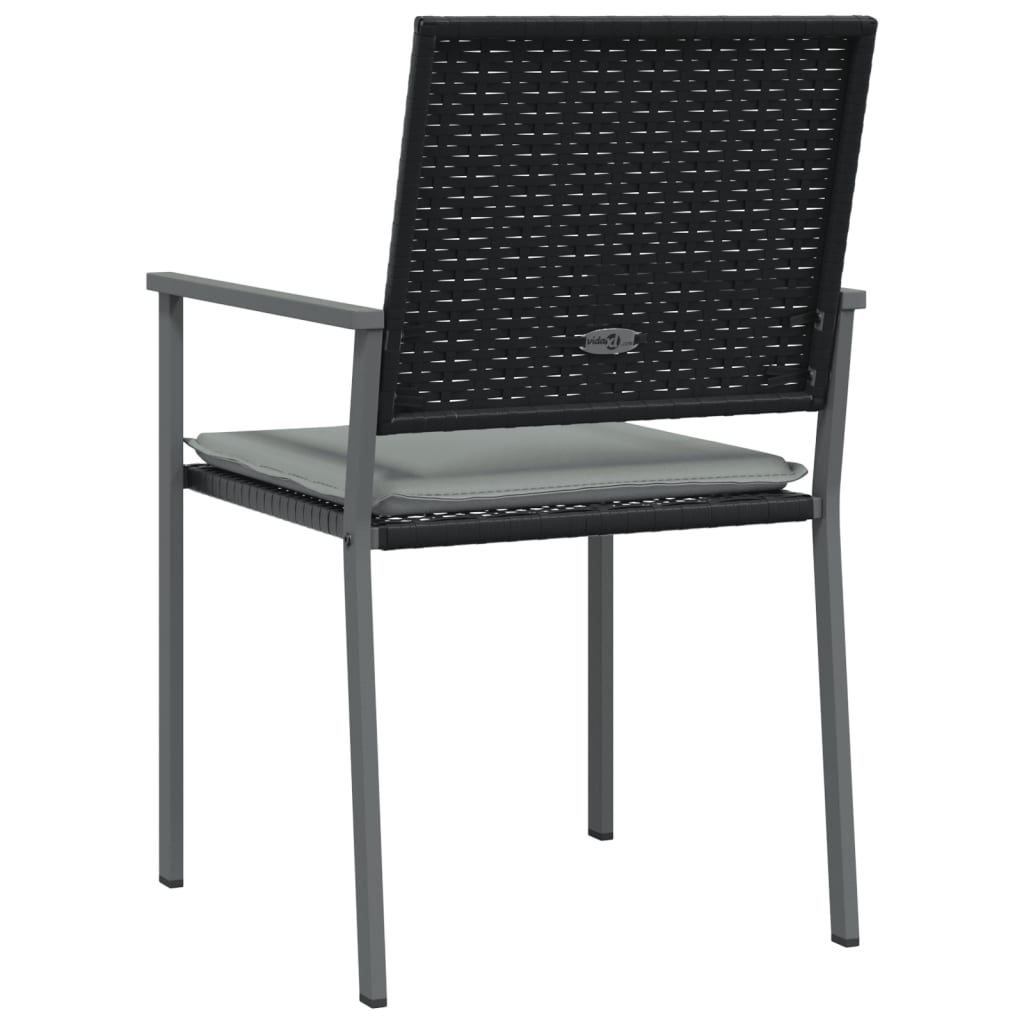 Tuinstoelen 6 st met kussens 54x62,5x89 cm poly rattan zwart is nu te koop bij PeponiXL, paradijselijk wonen!