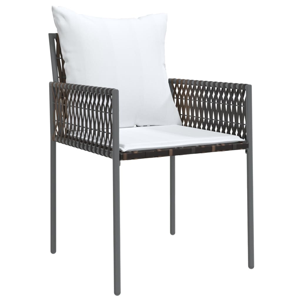 Tuinstoelen 4 st met kussens 54x61x83 cm poly rattan bruin is nu te koop bij PeponiXL, paradijselijk wonen!