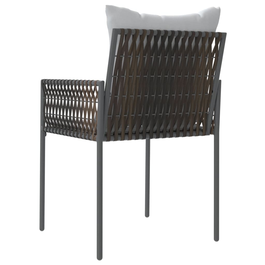 Tuinstoelen 4 st met kussens 54x61x83 cm poly rattan bruin is nu te koop bij PeponiXL, paradijselijk wonen!