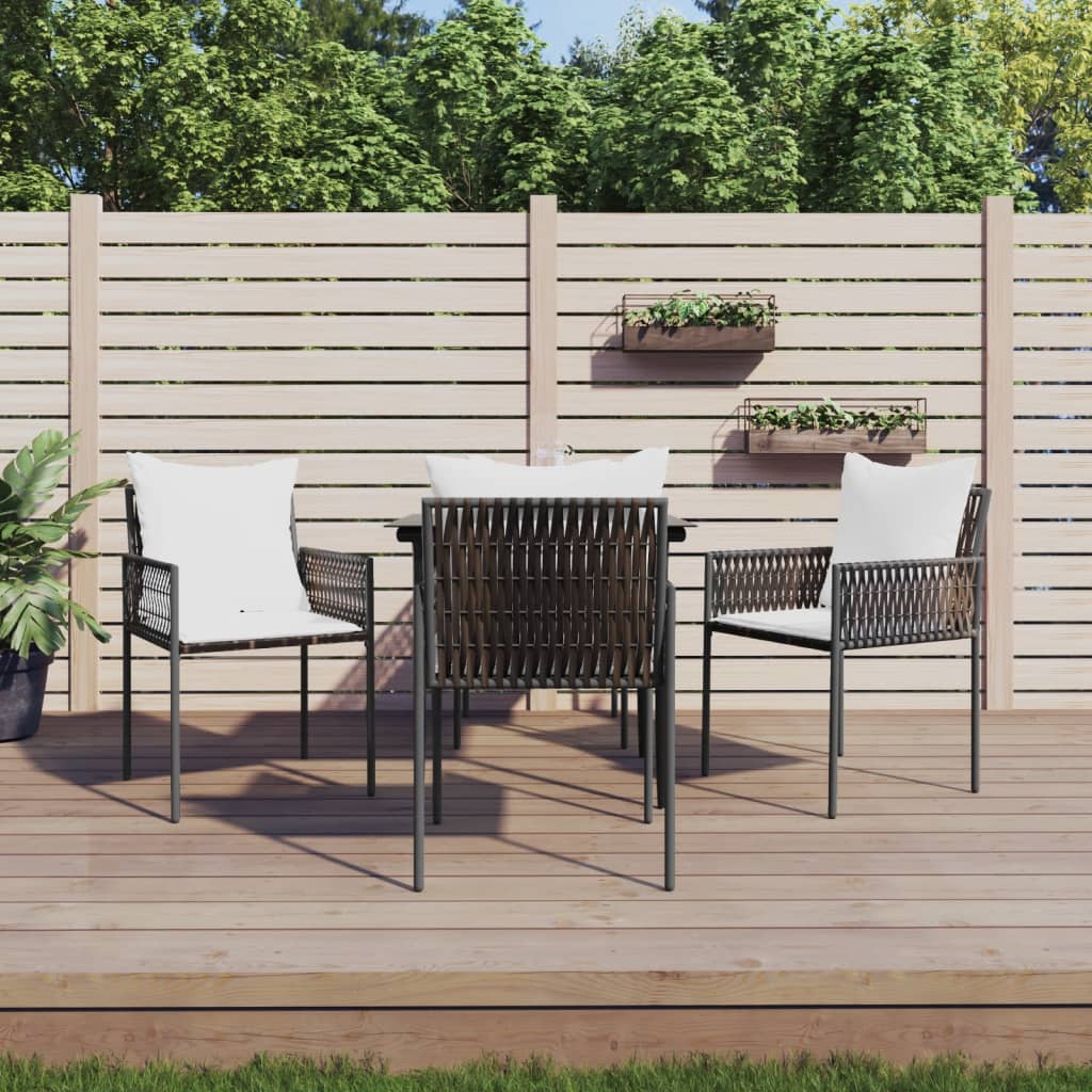 Tuinstoelen 4 st met kussens 54x61x83 cm poly rattan bruin is nu te koop bij PeponiXL, paradijselijk wonen!