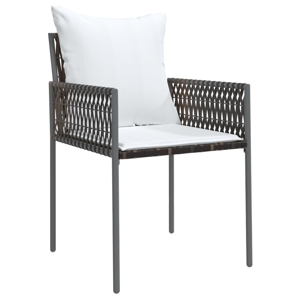 Tuinstoelen 6 st met kussens 54x61x83 cm poly rattan bruin is nu te koop bij PeponiXL, paradijselijk wonen!