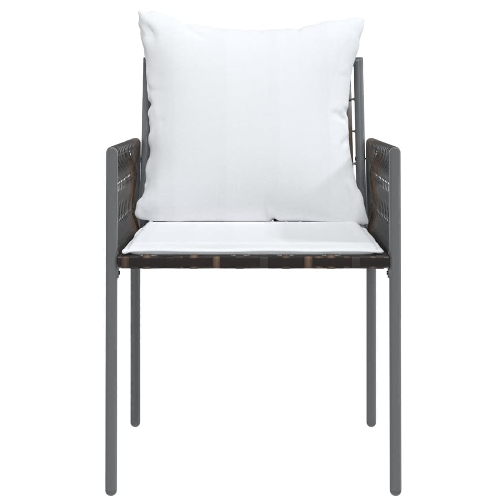 Tuinstoelen 6 st met kussens 54x61x83 cm poly rattan bruin is nu te koop bij PeponiXL, paradijselijk wonen!