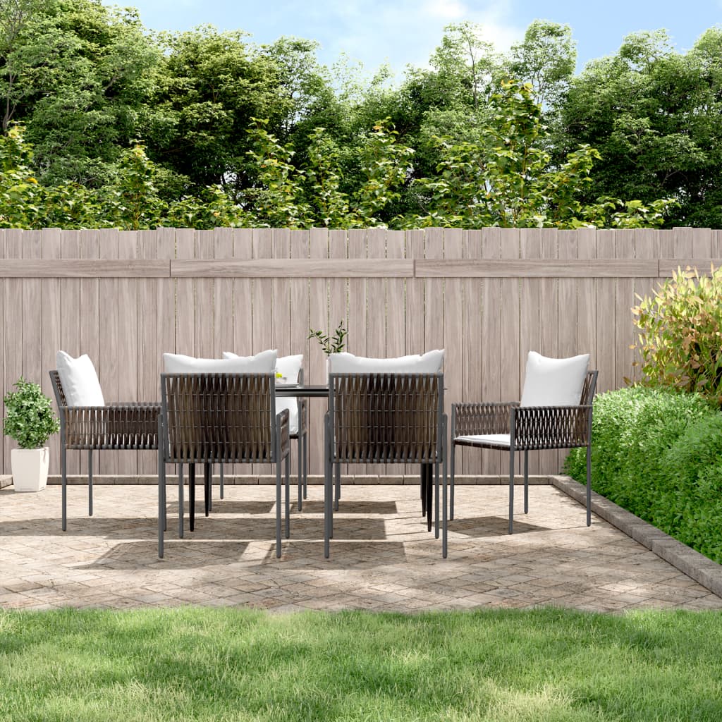 Tuinstoelen 6 st met kussens 54x61x83 cm poly rattan bruin is nu te koop bij PeponiXL, paradijselijk wonen!
