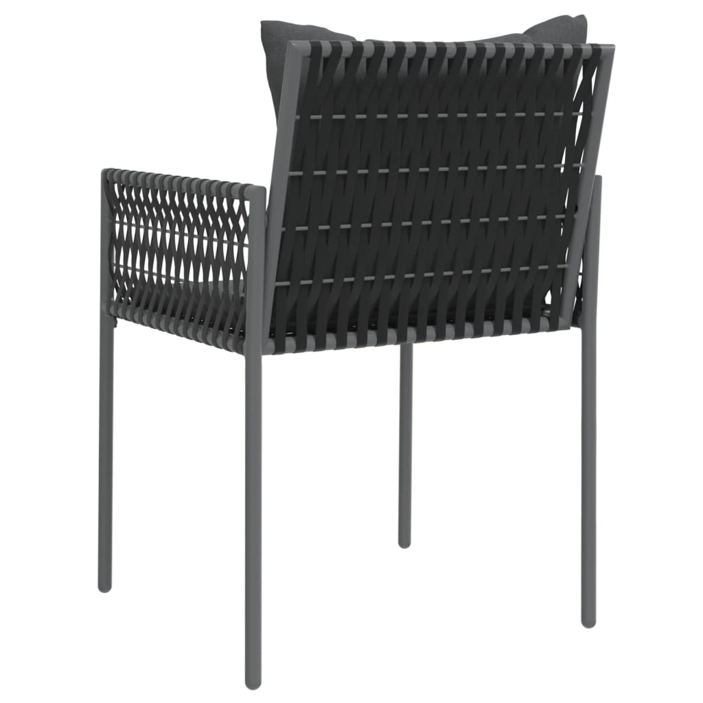 Tuinstoelen 4 st met kussens 54x61x83 cm poly rattan zwart is nu te koop bij PeponiXL, paradijselijk wonen!