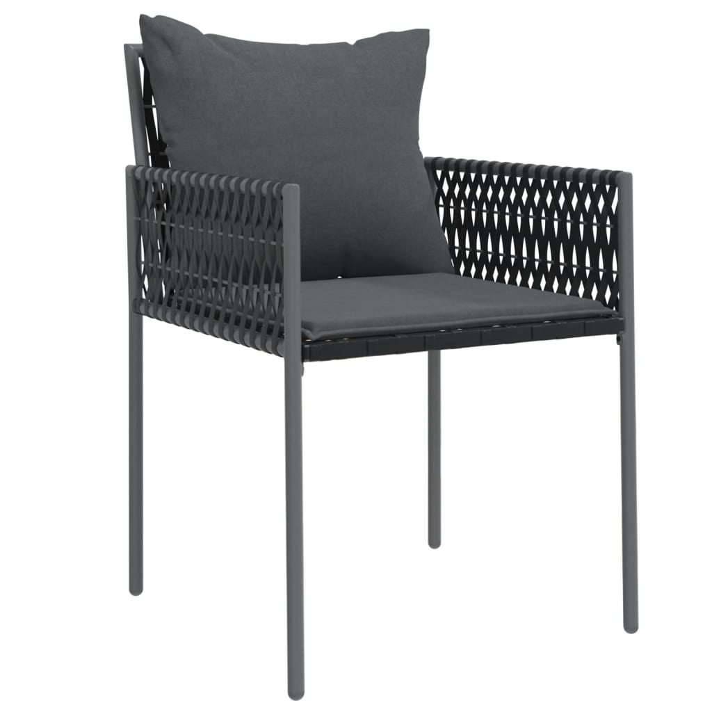 Tuinstoelen 6 st met kussens 54x61x83 cm poly rattan zwart is nu te koop bij PeponiXL, paradijselijk wonen!