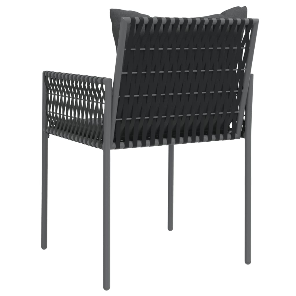 Tuinstoelen 6 st met kussens 54x61x83 cm poly rattan zwart is nu te koop bij PeponiXL, paradijselijk wonen!