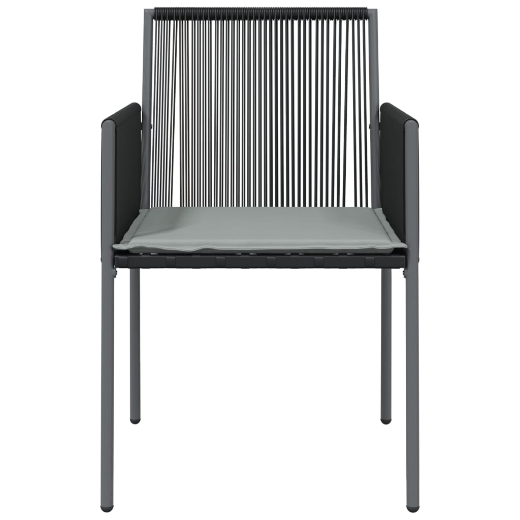Tuinstoelen 4 st met kussens 54x60,5x83,5 cm poly rattan zwart is nu te koop bij PeponiXL, paradijselijk wonen!