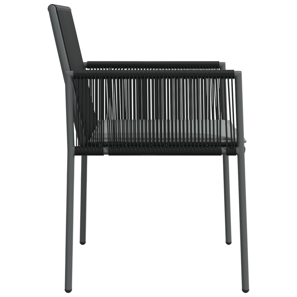Tuinstoelen 4 st met kussens 54x60,5x83,5 cm poly rattan zwart is nu te koop bij PeponiXL, paradijselijk wonen!