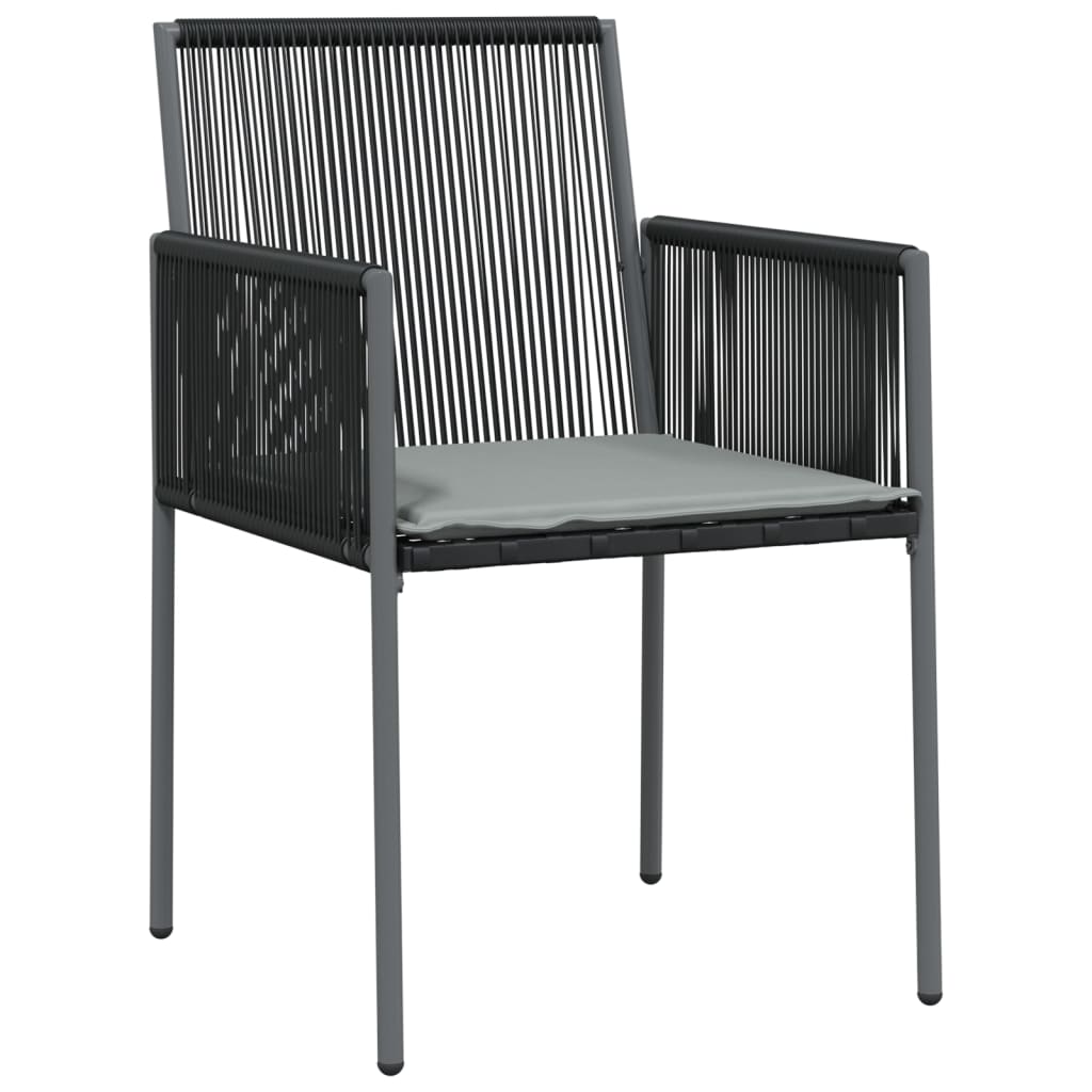 Tuinstoelen 6 st met kussens 54x60,5x83,5 cm poly rattan zwart is nu te koop bij PeponiXL, paradijselijk wonen!