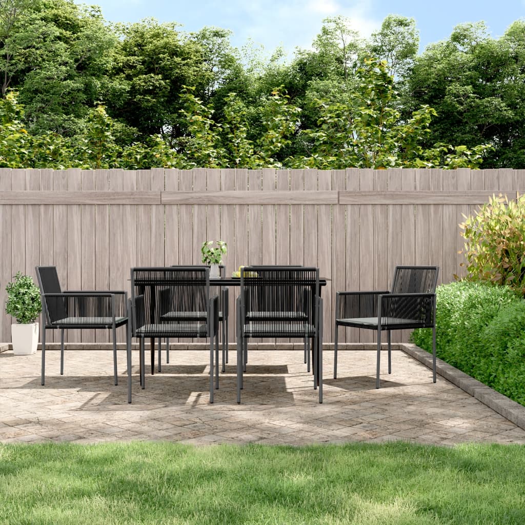Tuinstoelen 6 st met kussens 54x60,5x83,5 cm poly rattan zwart is nu te koop bij PeponiXL, paradijselijk wonen!