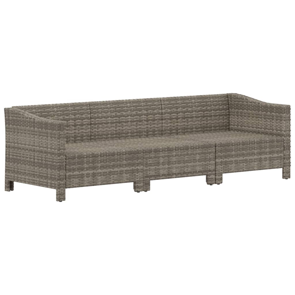 3-delige Loungeset met kussens poly rattan grijs is nu te koop bij PeponiXL, paradijselijk wonen!