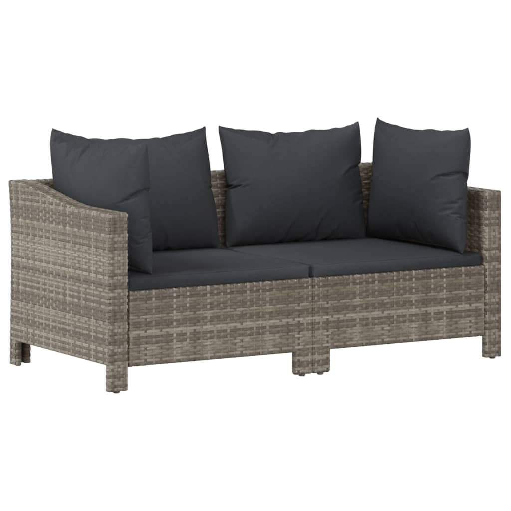 3-delige Loungeset met kussens poly rattan grijs is nu te koop bij PeponiXL, paradijselijk wonen!
