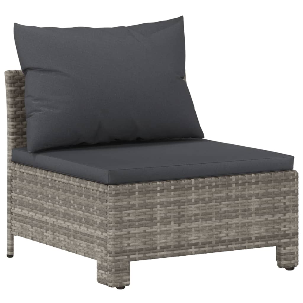 3-delige Loungeset met kussens poly rattan grijs is nu te koop bij PeponiXL, paradijselijk wonen!