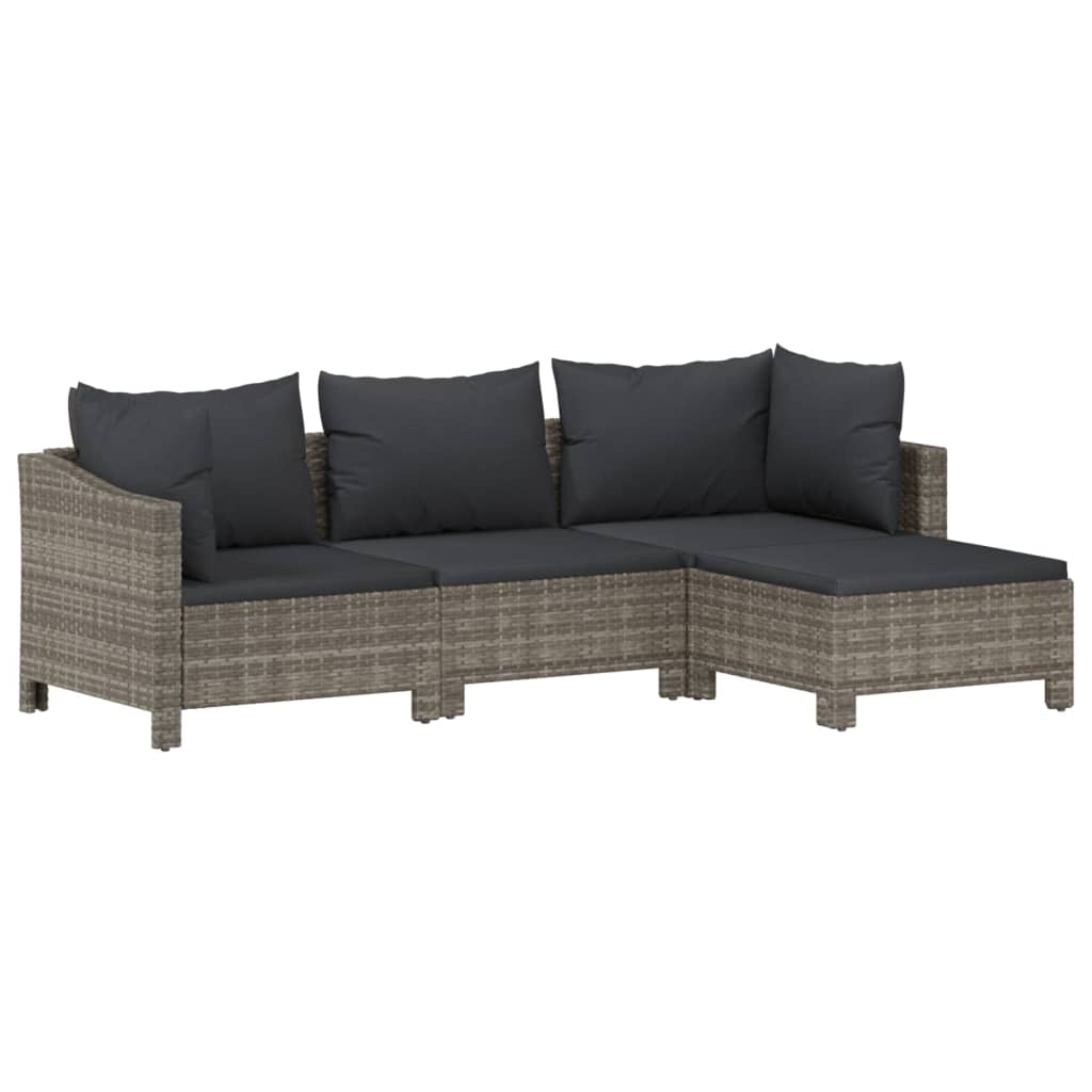 6-delige Loungeset met kussens poly rattan grijs is nu te koop bij PeponiXL, paradijselijk wonen!