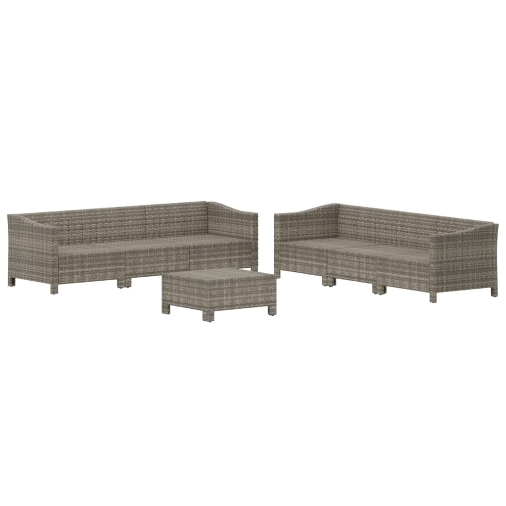 7-delige Loungeset met kussens poly rattan grijs is nu te koop bij PeponiXL, paradijselijk wonen!