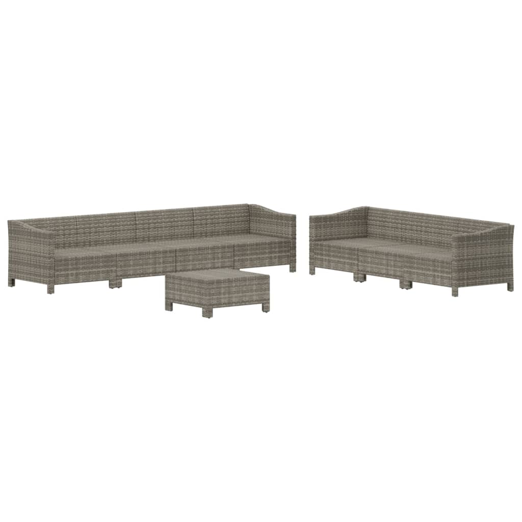 8-delige Loungeset met kussens poly rattan grijs is nu te koop bij PeponiXL, paradijselijk wonen!
