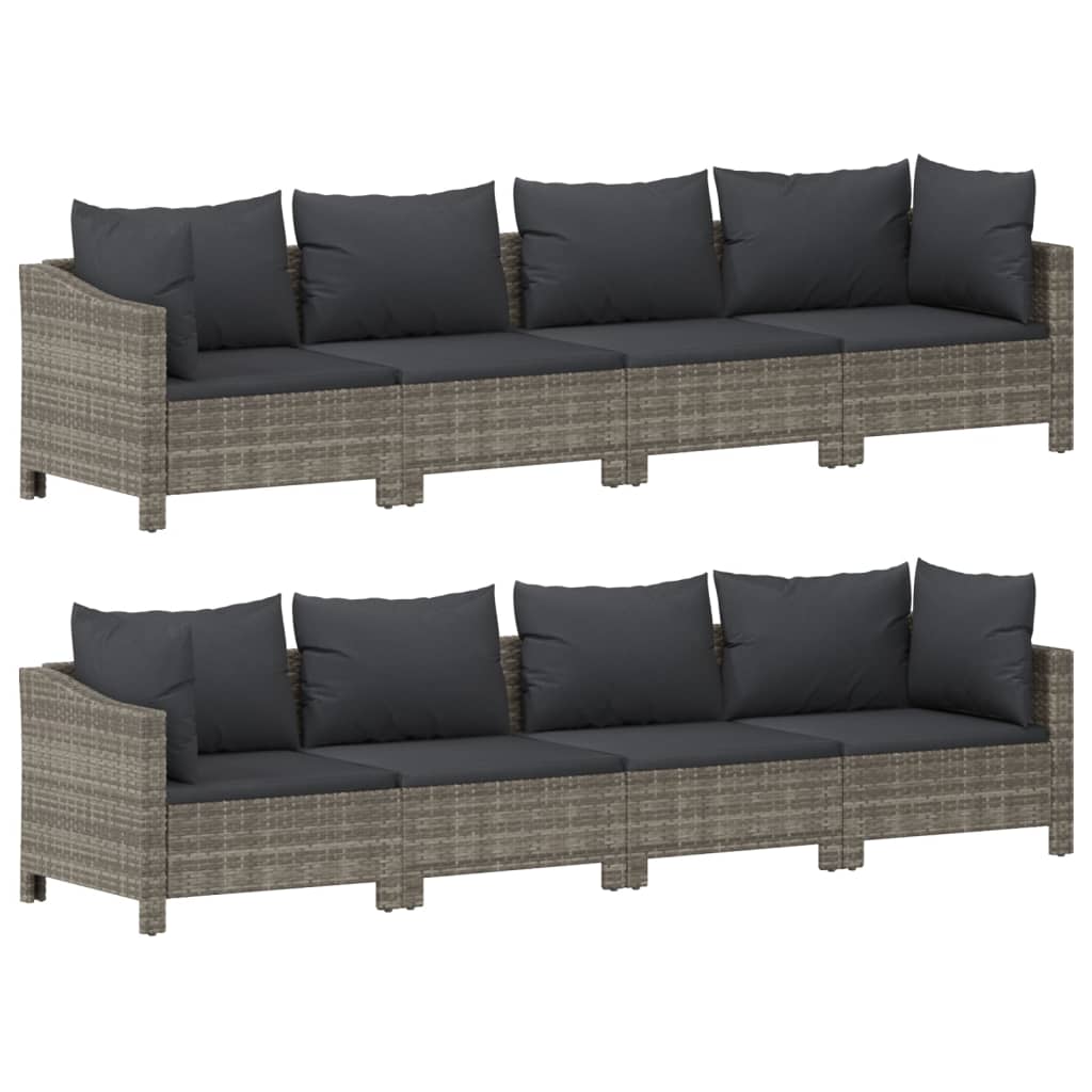 9-delige Loungeset met kussens poly rattan grijs is nu te koop bij PeponiXL, paradijselijk wonen!