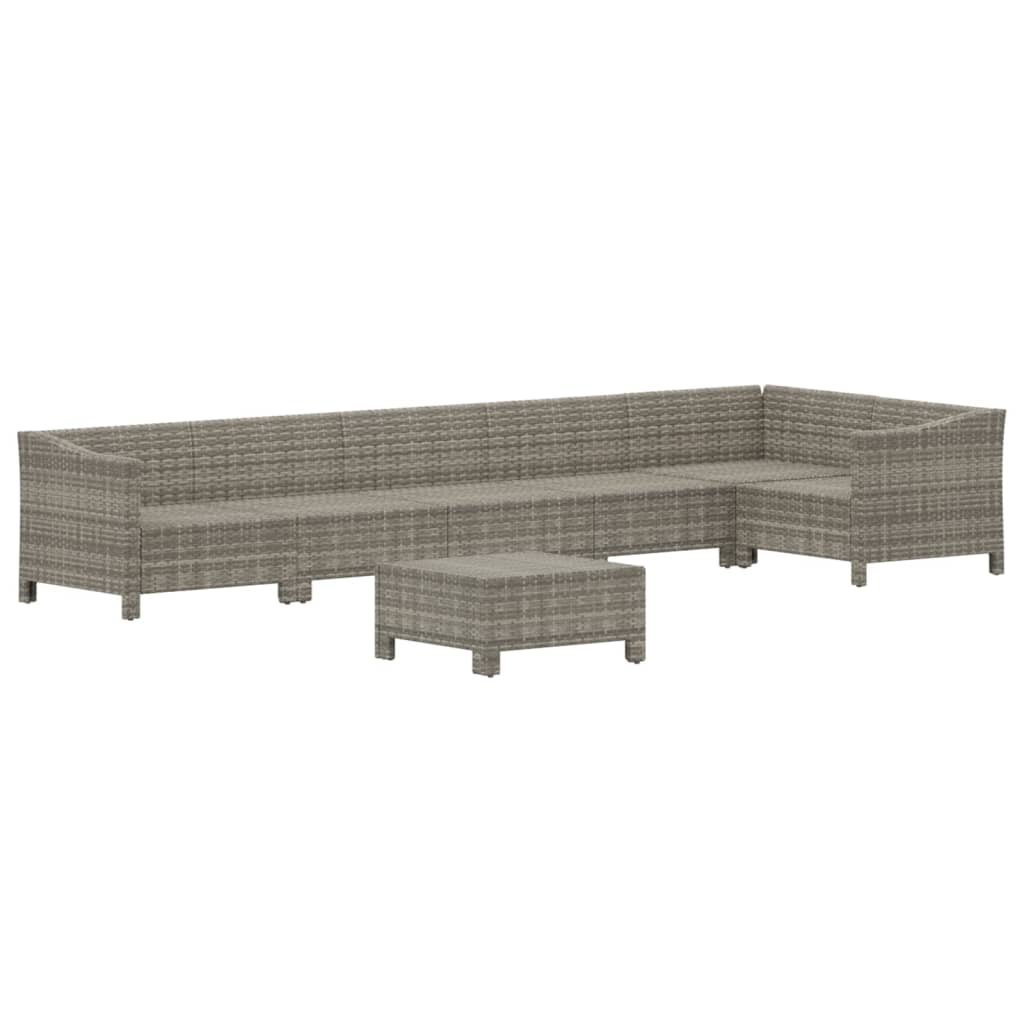 7-delige Loungeset met kussens poly rattan grijs is nu te koop bij PeponiXL, paradijselijk wonen!