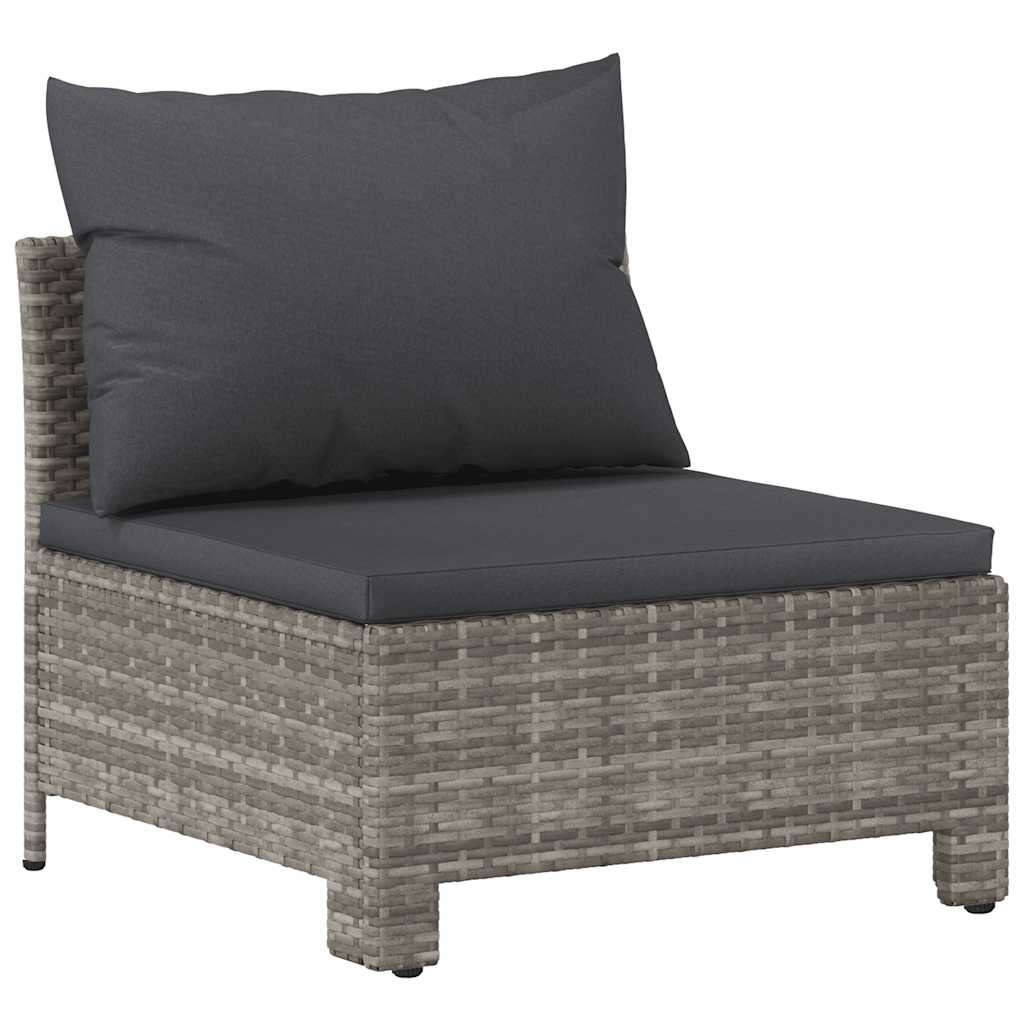 5-delige Loungeset met kussens poly rattan grijs is nu te koop bij PeponiXL, paradijselijk wonen!