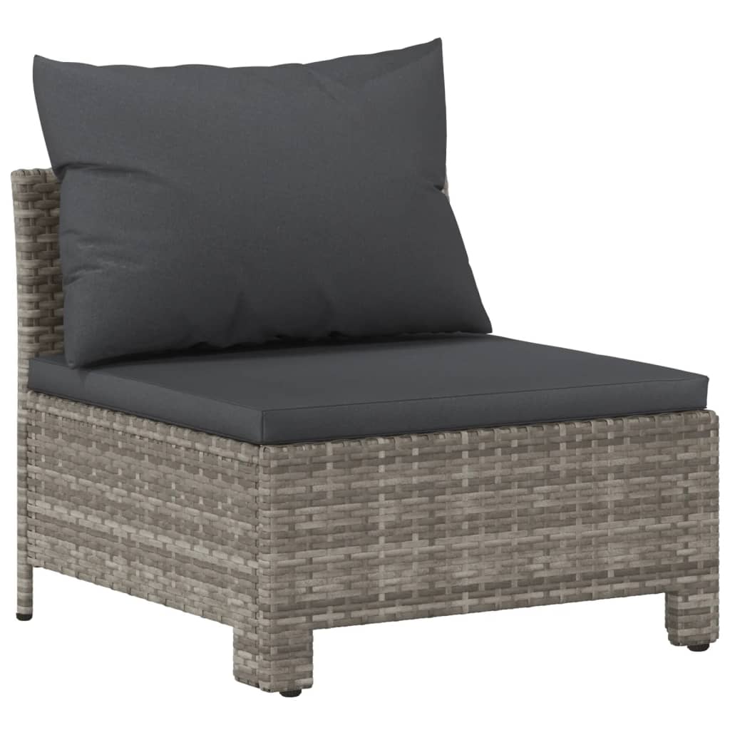 5-delige Loungeset met kussens poly rattan grijs is nu te koop bij PeponiXL, paradijselijk wonen!