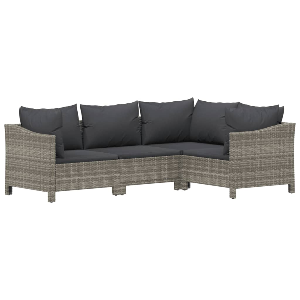 5-delige Loungeset met kussens poly rattan grijs is nu te koop bij PeponiXL, paradijselijk wonen!