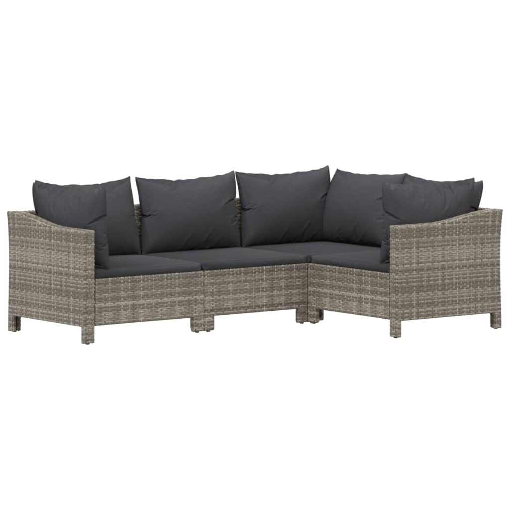 8-delige Loungeset met kussens poly rattan grijs is nu te koop bij PeponiXL, paradijselijk wonen!