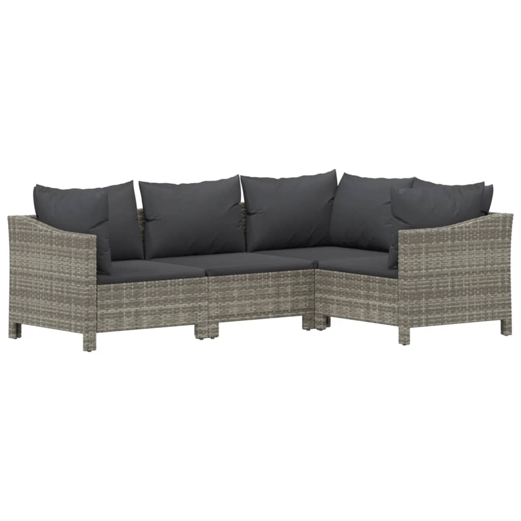 7-delige Loungeset met kussens poly rattan grijs is nu te koop bij PeponiXL, paradijselijk wonen!