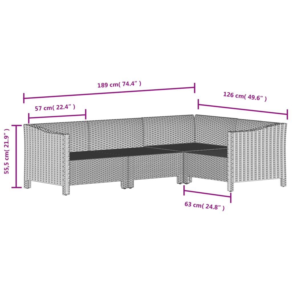 7-delige Loungeset met kussens poly rattan grijs is nu te koop bij PeponiXL, paradijselijk wonen!