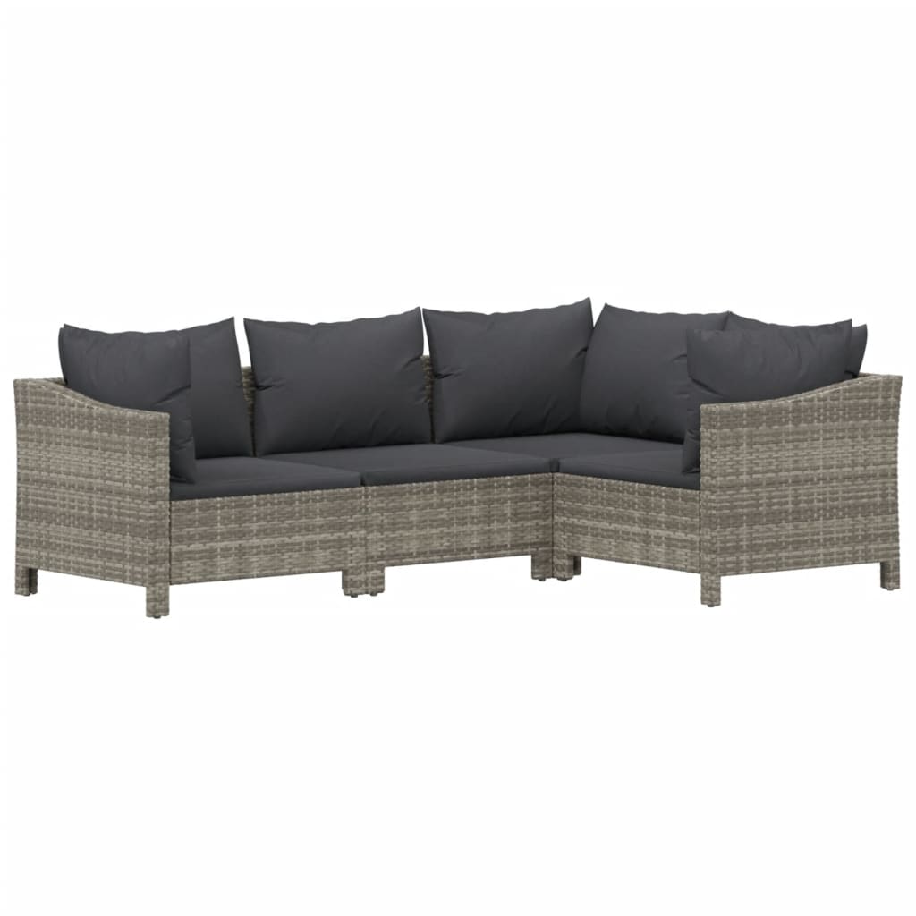 7-delige Loungeset met kussens poly rattan grijs is nu te koop bij PeponiXL, paradijselijk wonen!