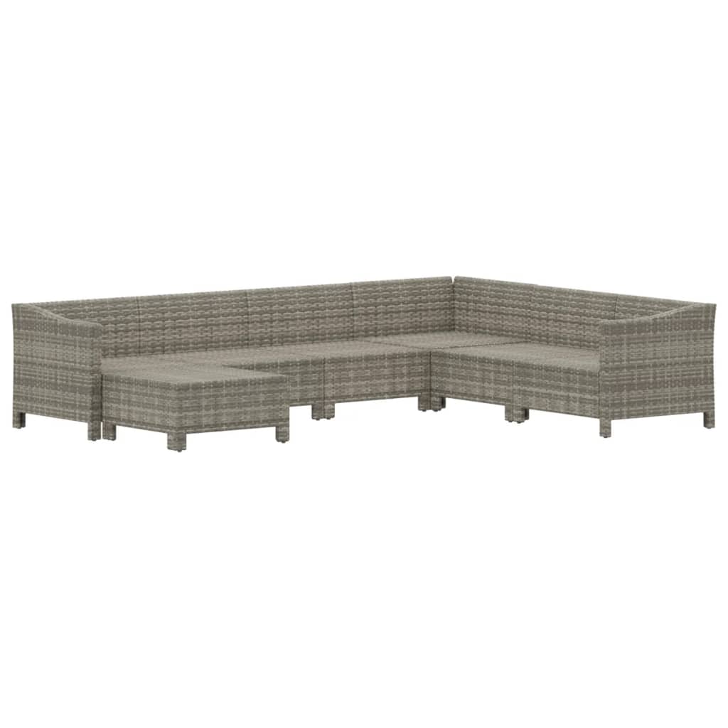 7-delige Loungeset met kussens poly rattan grijs is nu te koop bij PeponiXL, paradijselijk wonen!