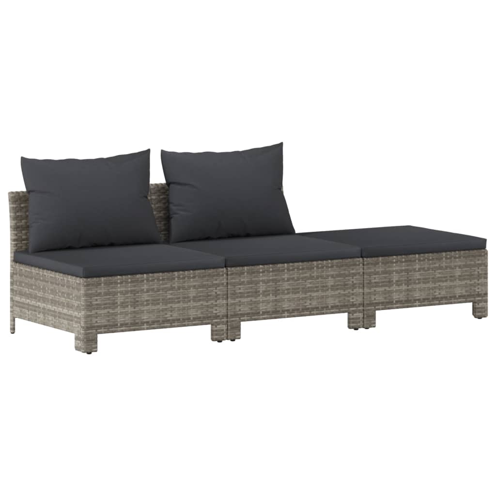 7-delige Loungeset met kussens poly rattan grijs is nu te koop bij PeponiXL, paradijselijk wonen!