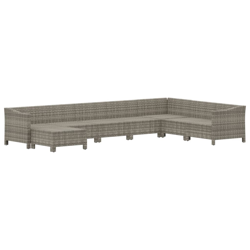 8-delige Loungeset met kussens poly rattan grijs is nu te koop bij PeponiXL, paradijselijk wonen!