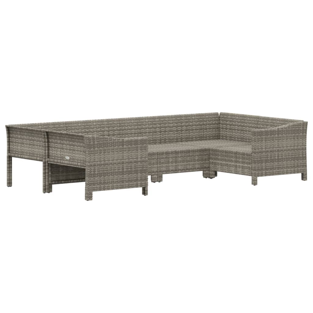 6-delige Loungeset met kussens poly rattan grijs is nu te koop bij PeponiXL, paradijselijk wonen!