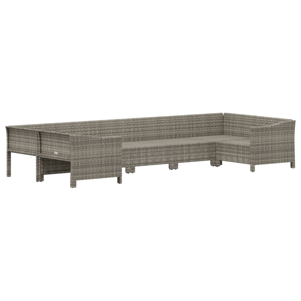 7-delige Loungeset met kussens poly rattan grijs is nu te koop bij PeponiXL, paradijselijk wonen!