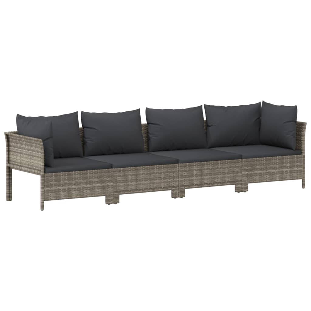 9-delige Loungeset met kussens poly rattan grijs is nu te koop bij PeponiXL, paradijselijk wonen!