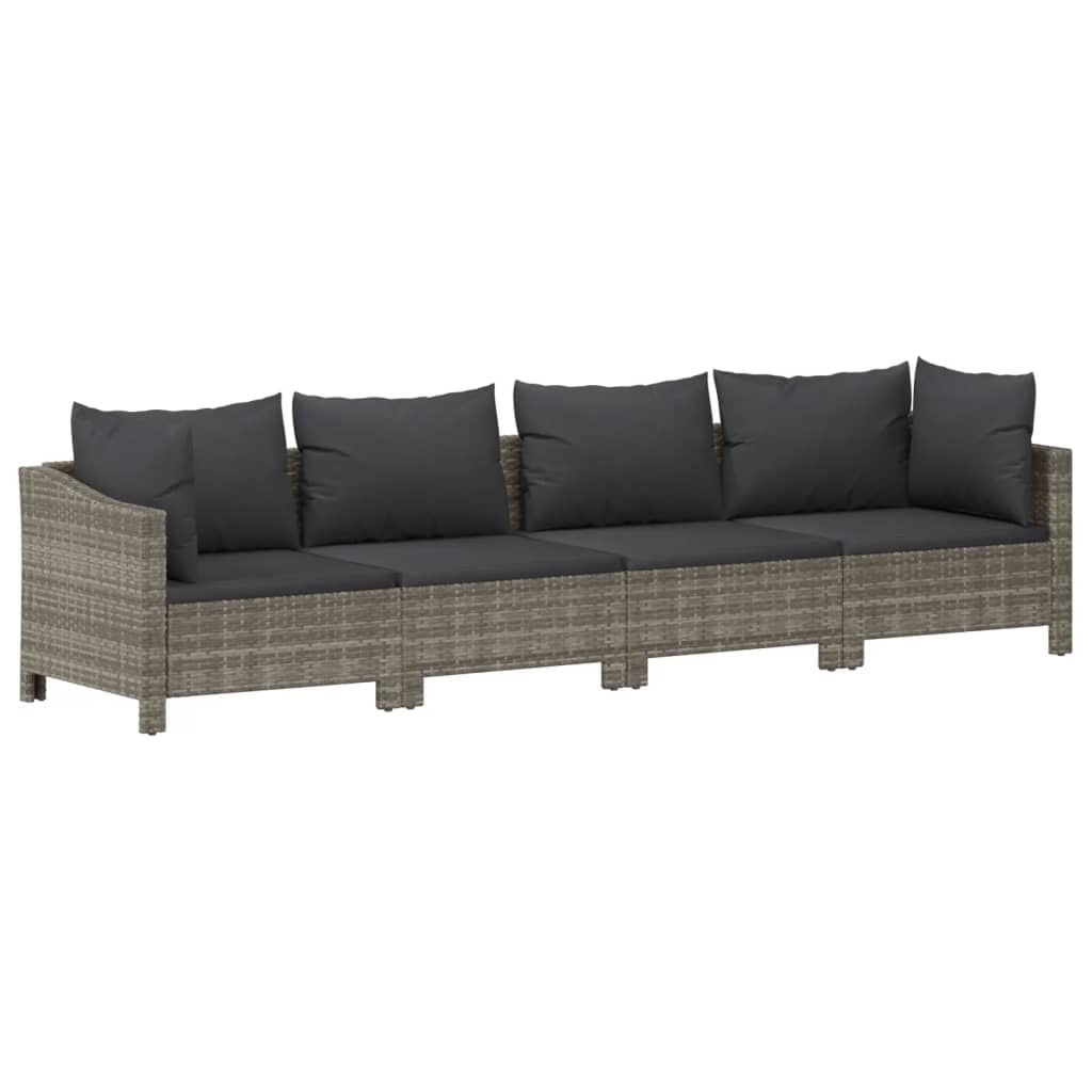 11-delige Loungeset met kussens poly rattan grijs is nu te koop bij PeponiXL, paradijselijk wonen!