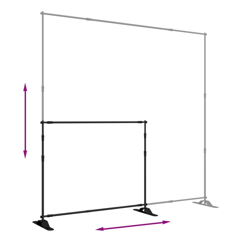 Achtergrondstandaards 2 st 254x243 cm staal zwart is nu te koop bij PeponiXL, paradijselijk wonen!