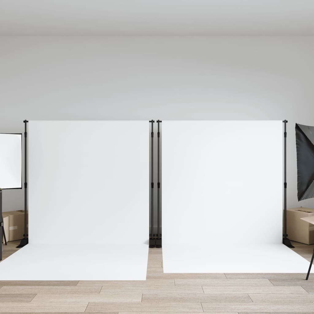 Achtergrondstandaards 2 st 254x243 cm staal zwart is nu te koop bij PeponiXL, paradijselijk wonen!